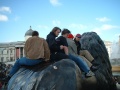 Sitting on Lions at Trafalgar Square